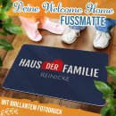 Filz-Fu&szlig;matte - Haus der Familie - mit Name...