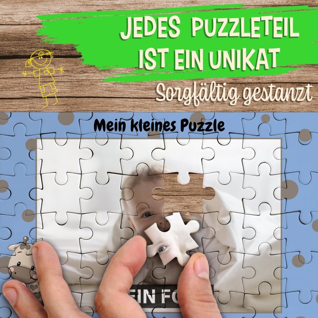 Fotopuzzle f&uuml;r Kinder selbst gestalten - Mein kleines Puzzle mit Name - Giraffe - 120 Teile