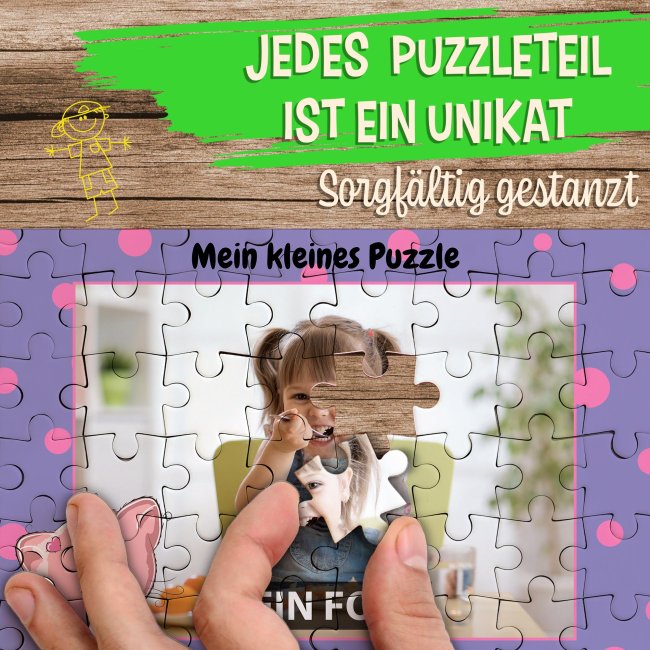 Fotopuzzle f&uuml;r Kinder selbst gestalten - Mein kleines Puzzle mit Name - Katze - 192 Teile