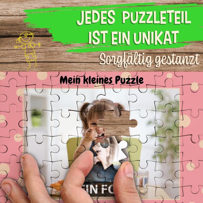 Fotopuzzle f&uuml;r Kinder selbst gestalten - Mein kleines Puzzle mit Name - Schaf - 70 Teile