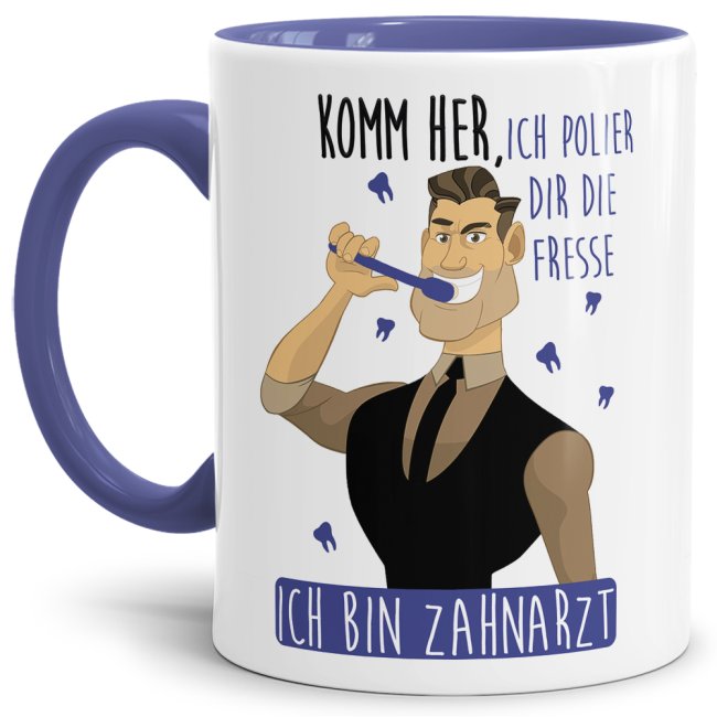 Berufe-Tasse - Ich Polier dir die Fresse - bin Zahnarzt - Cambridge Blau