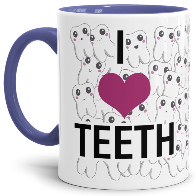 Berufe-Tasse - I Love Teeth - Cambridge Blau