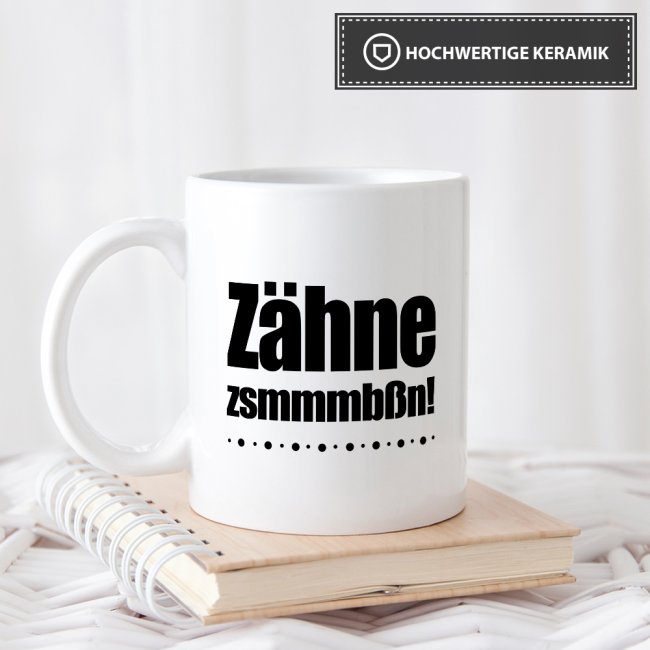Berufe-Tasse - Zähne zusammenbeißen! - Weiß