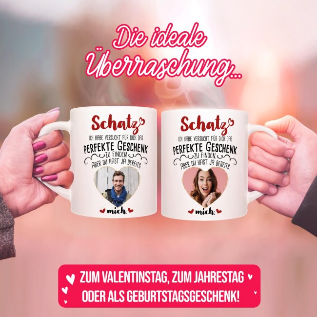 Tasse - Das perfekte Geschenk mit Foto - Innen &amp; Henkel Schwarz