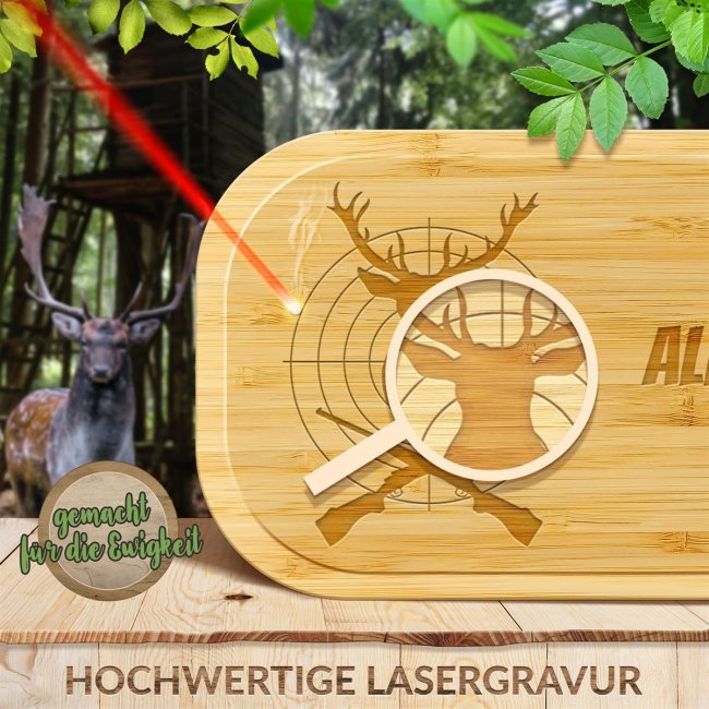 Brotdose mit Gravur - Hirsch und Zielscheibe - mit Name personalisierbar