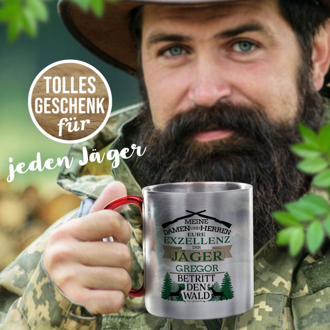 Karabiner Tasse - Eure Exzellenz der J&auml;ger - mit Name personalisierbar