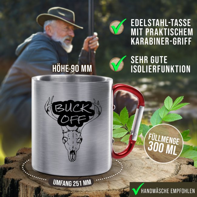 Karabiner Tasse f&uuml;r J&auml;ger - Buck Off