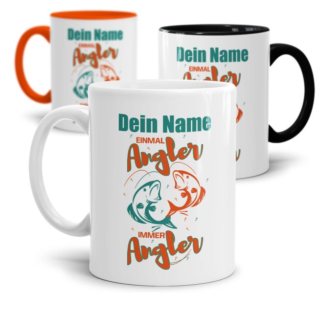 Tasse - Einmal Angler immer Angler - mit Name personalisierbar