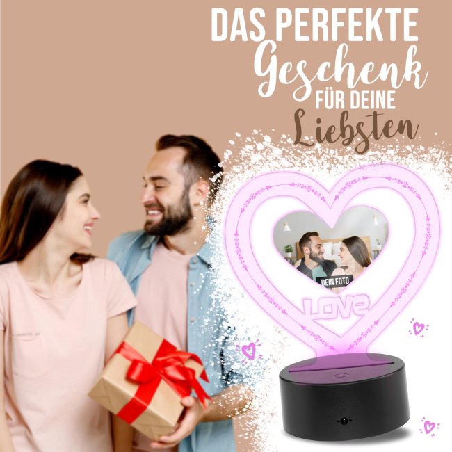 Personalisierte LED-Leuchte mit Foto selbst gestalten - Love