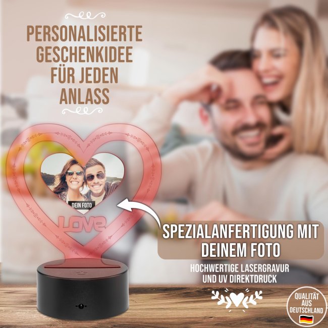 Personalisierte LED-Leuchte mit Foto selbst gestalten - Love