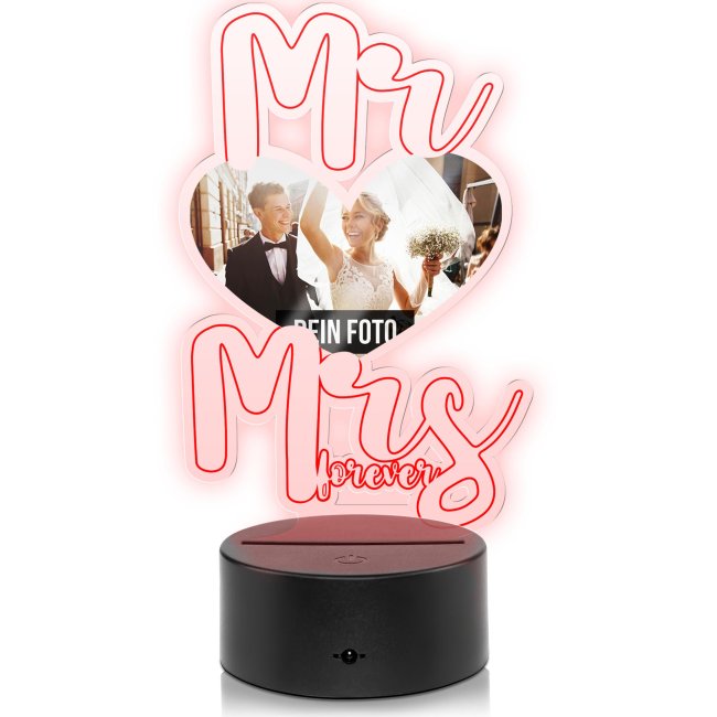 Personalisierte LED-Leuchte mit Foto selbst gestalten - Mr. &amp; Mrs.