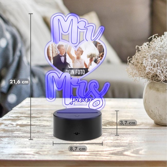 Personalisierte LED-Leuchte mit Foto selbst gestalten - Mr. &amp; Mrs.