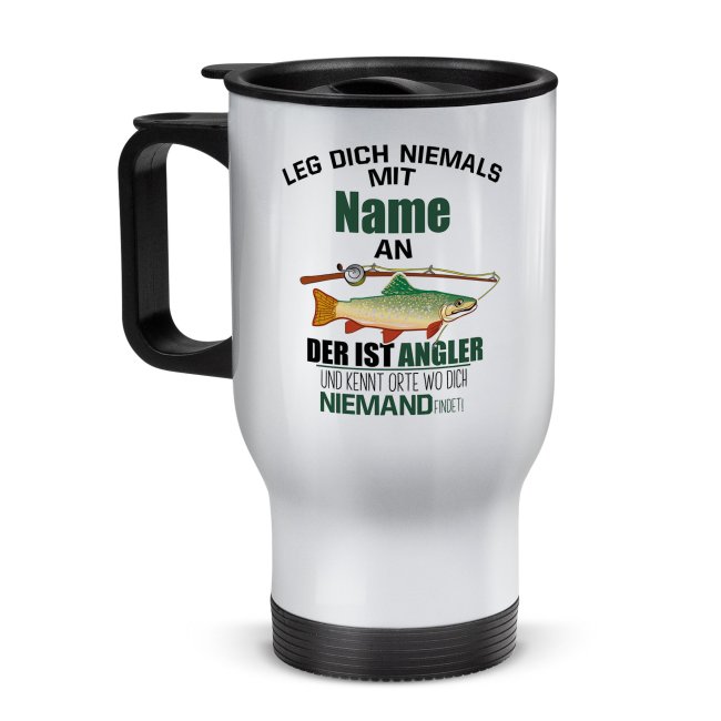 Edelstahl-Thermobecher - Angler kennt Orte - mit Name personalisierbar