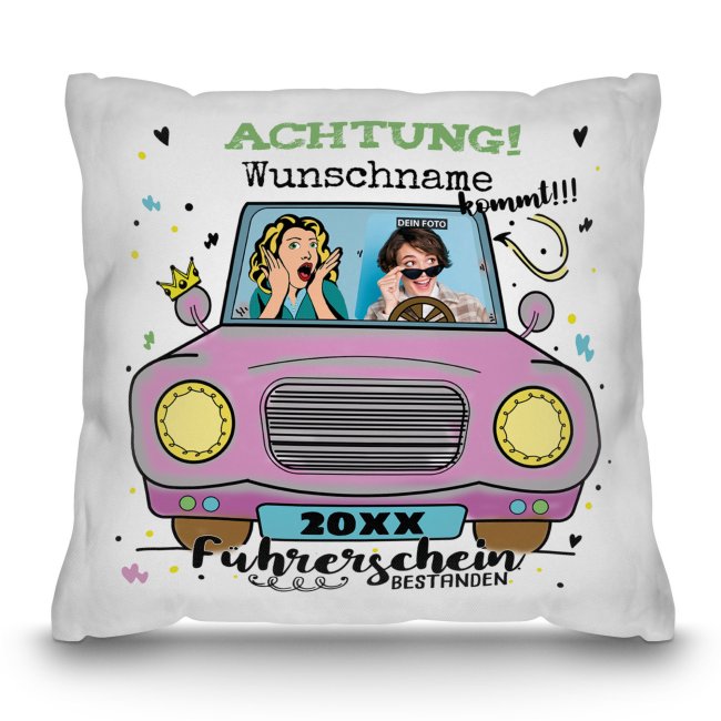 Führerschein Bestanden Fahrschule Lustig Geschenk Sofakissenbezug 45 x 45 cm