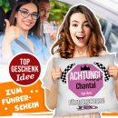 Lustiges Spruch-Kissen - Achtung F&uuml;hrerschein - mit...