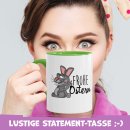 Lustige Hasen Tasse - Frohe Ostern -