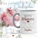 Tasse - Beste Hebamme - Silhouette - mit Name...