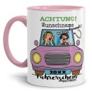 Tasse - F&uuml;hrerschein bestanden - rosa Auto - mit...