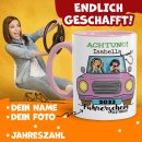 Tasse - F&uuml;hrerschein bestanden - rosa Auto - mit...