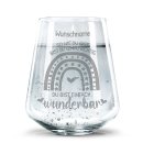 Graviertes Trinkglas mit Name und Spruch - Du bist wunderbar