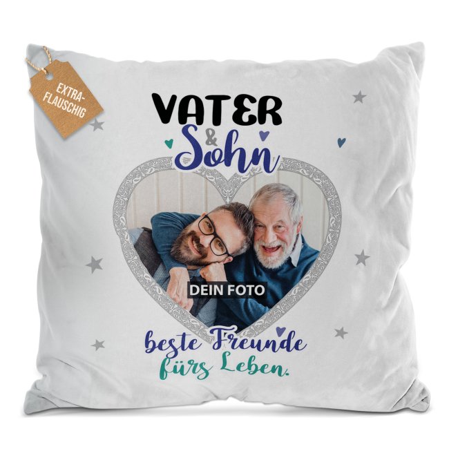 Kissen f&uuml;r Papa - Vater und Sohn - mit Foto personalisierbar