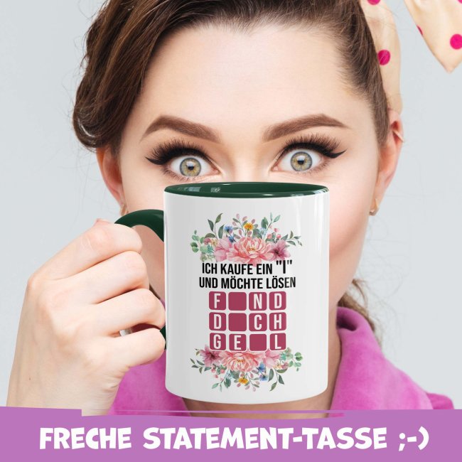 Freche Tassen mit lustigen Spr&uuml;chen - Ich kaufe ein&hellip;