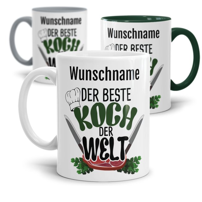 Tasse - Der beste Koch - mit Name personalisierbar