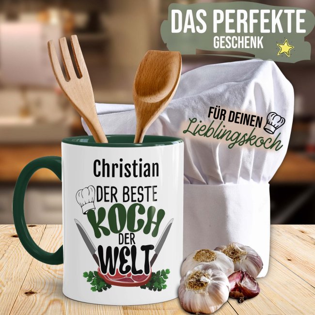 Tasse - Der beste Koch - mit Name personalisierbar