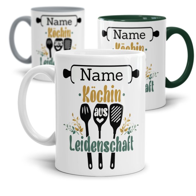 Tasse - K&ouml;chin aus Leidenschaft - mit Name personalisierbar