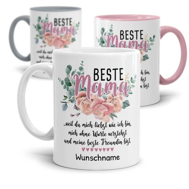 Tasse f&uuml;r Mama - Weil du mich liebst - mit Name personalisierbar -