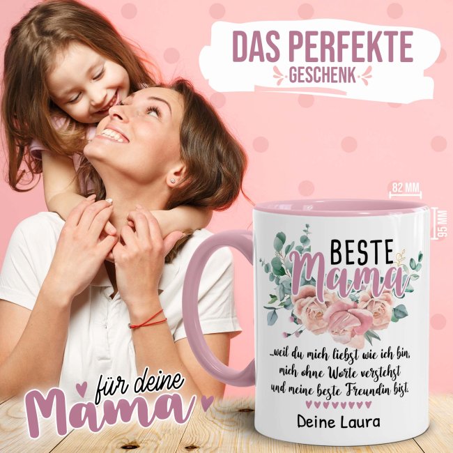 Tasse f&uuml;r Mama - Weil du mich liebst - mit Name personalisierbar -