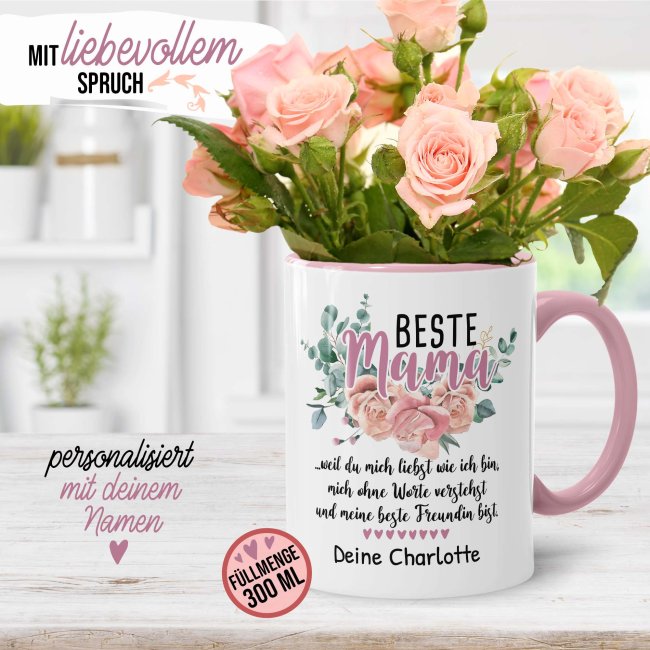 Tasse f&uuml;r Mama - Weil du mich liebst - mit Name personalisierbar -