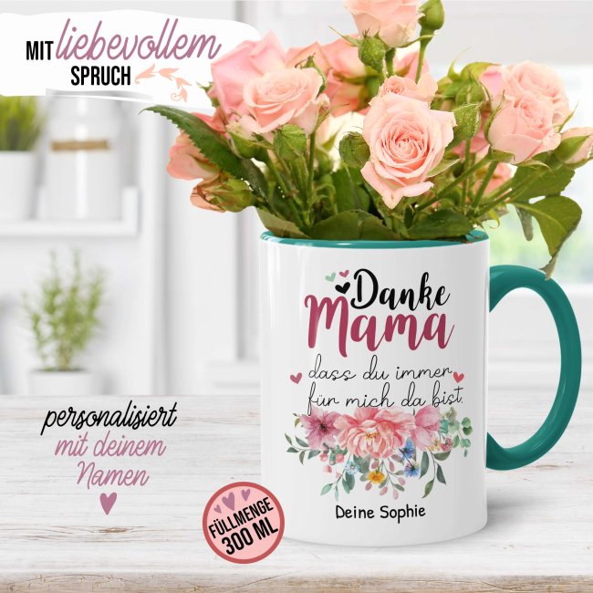 Tasse - Danke Mama - mit Name personalisierbar