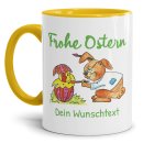 Tasse mit Osterhase und K&uuml;ken- mit Wunschtext...