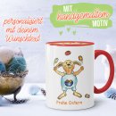 Tasse mit Osterhase - Eier-Jongleur - mit Wunschtext...