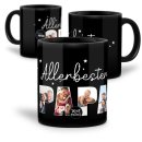 Schwarze Tasse - Allerbester Papa oder Opa -...