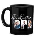 Hochgl&auml;nzende, schwarze Tasse - Allerbester Opa -...