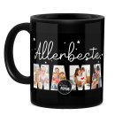 Hochgl&auml;nzende, schwarze Tasse - Allerbeste Mama -...