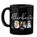 Hochgl&auml;nzende, schwarze Tasse - Allerbeste Uroma -...