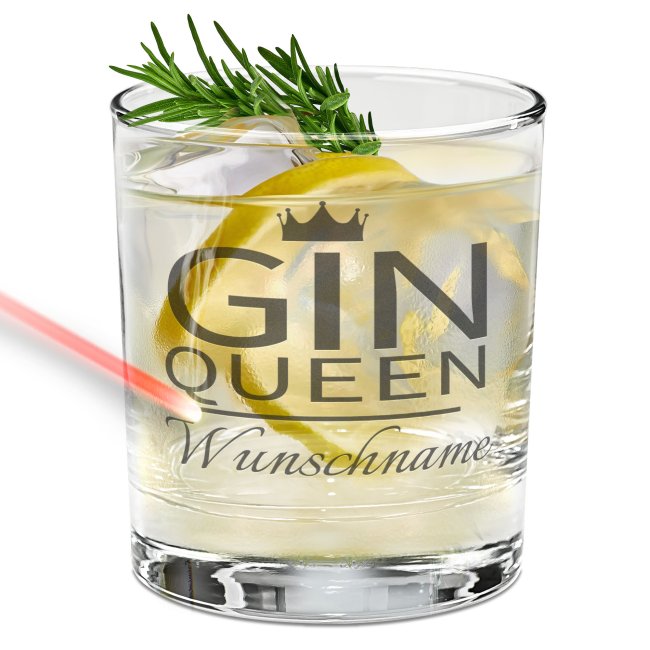 Gin-Glas - Gin Queen - mit Name personalisierbar