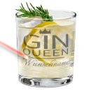 Gin-Glas - Gin Queen - mit Name personalisierbar