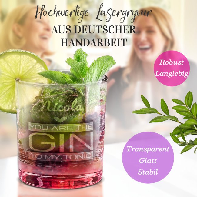 Gin-Glas - Gin to my tonic - mit Name personalisierbar