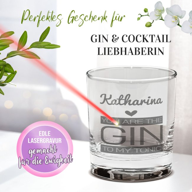 Gin-Glas - Gin to my tonic - mit Name personalisierbar