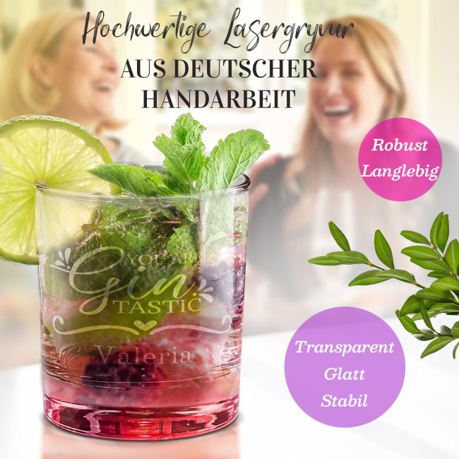 Gin-Glas - Gintastic - mit Name personalisierbar