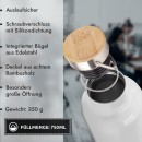 Trinkflasche mit Bambusdeckel und B&uuml;gel - mit Logo...