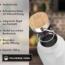 Trinkflasche mit Bambusdeckel und B&uuml;gel - mit...