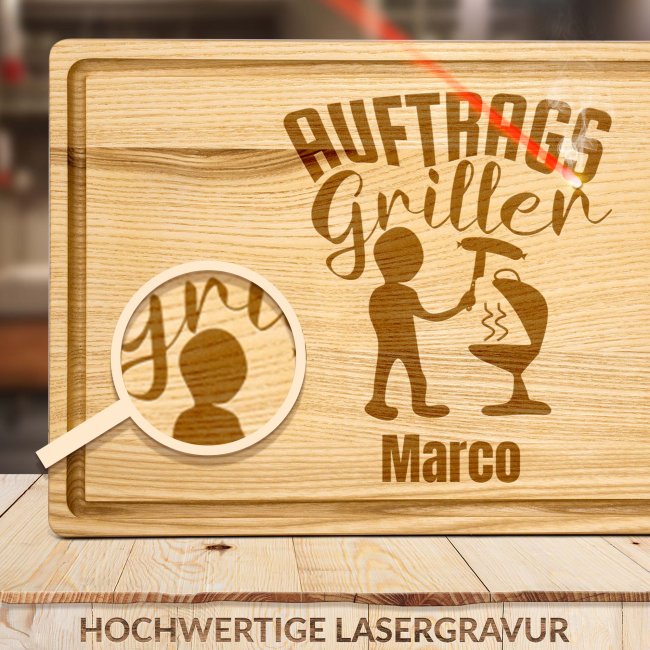 Gro&szlig;es Schneidebrett mit Gravur - AuftragsGriller - mit Name personalisierbar