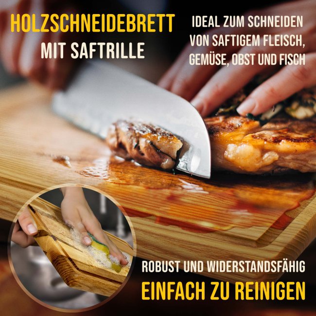 Gro&szlig;es Schneidebrett mit Gravur - Der beste Grillmeister - mit Name personalisierbar