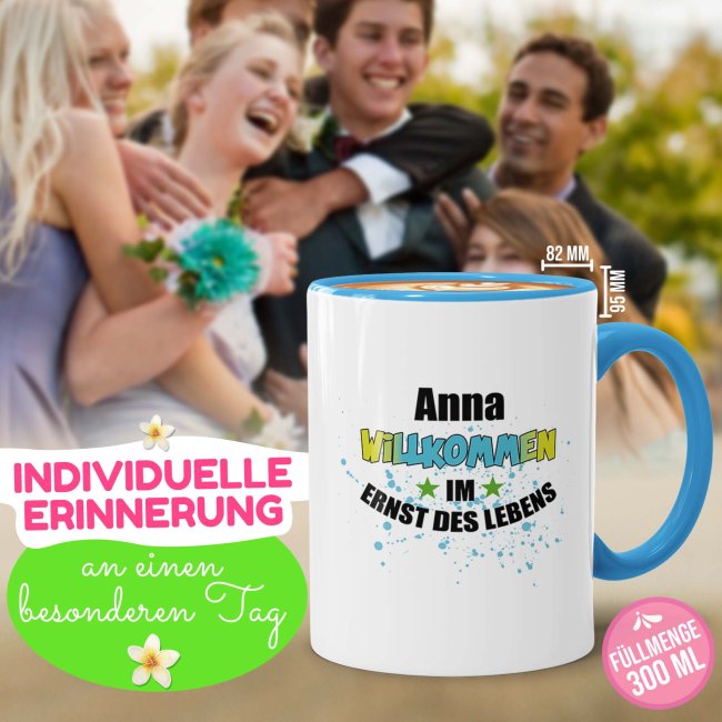 Tasse zur Jugendweihe - Grafitti - mit Name und Jahr personalisierbar