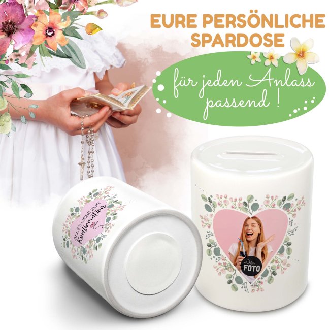 Spardose zur Konfirmation - mit Foto personalisierbar